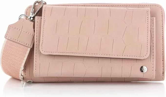 Bijoutheek Portemonnee Grote Croco Met Band Roze