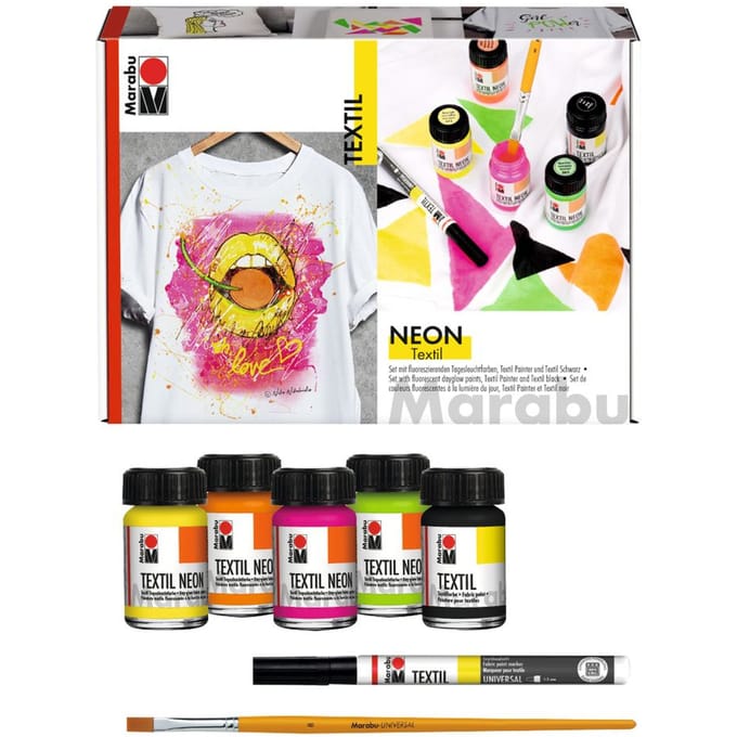 Marabu Textil Neon Set, 4 x 15 ml