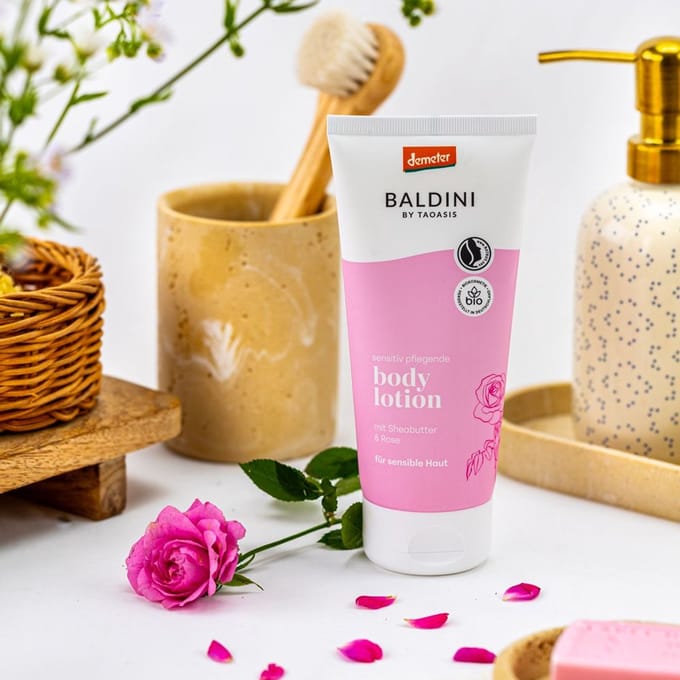 Baldini bodylotion rose Demeter bio gevoelige huid