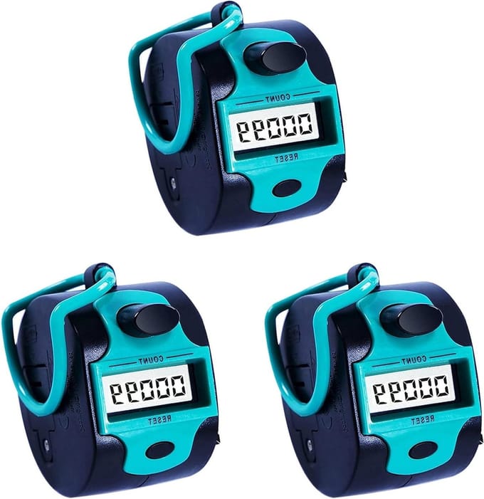 Digitale Steektellers - Vingerringen - Aantal Tellen - Groot LCD - 3 Stuks - Willekeurige Kleur