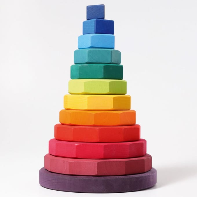 Grimm's Giant Geometrical Stacking Tower - Lindehout - 38 cm