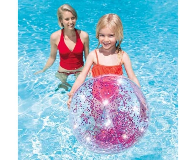 Intex Strandbal Glitter Roze 71cm