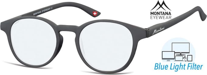 Montana Eyewear BLF52 leesbril - beeldschermbril +1.50 Zwart - Rond
