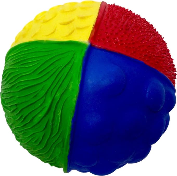 Lanco sensory rubberen bijtspeeltje - Bal - Fantasie donker