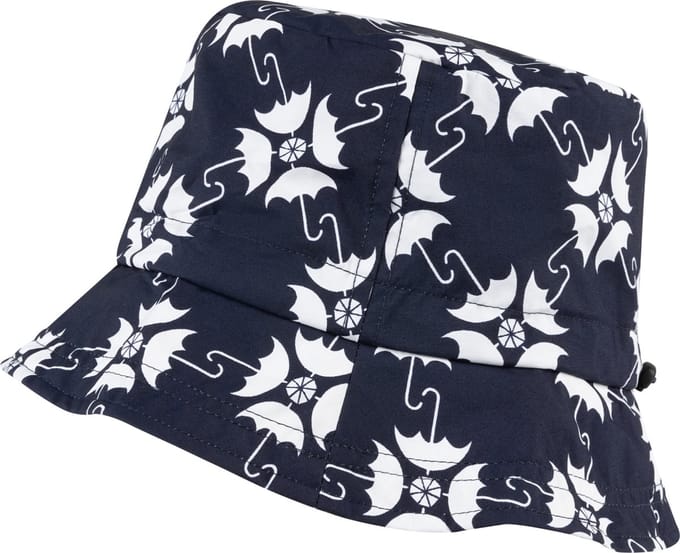 Happy Rainy Days Regenhoed Dames Regenhoedje Paraplu Blauw Wit
