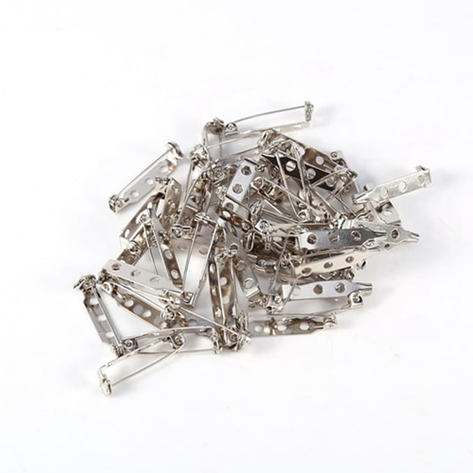 50 stuks Bar Spelden Broche Sluiting Achterkant Veiligheidsclip Rolend DIY Ambacht 20 25 32 38mm 25mm gray