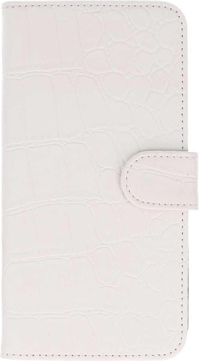 Croco Bookstyle Wallet Case Hoesjes Geschikt voor Sony Xperia E4 Wit