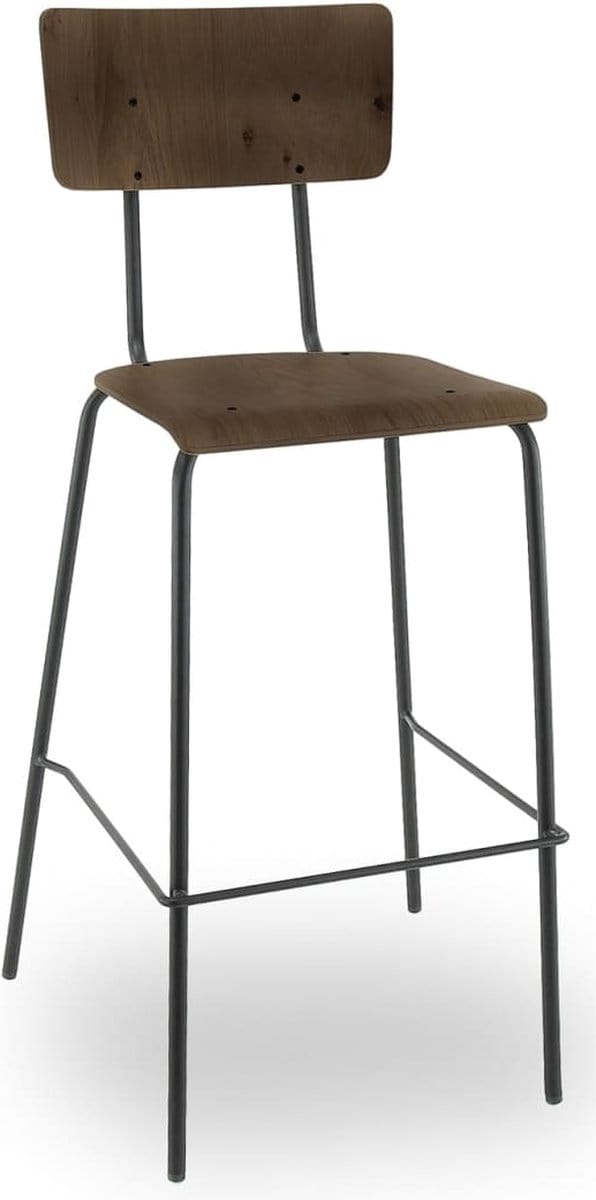 Workliving Barkruk Hoog Bo Vintage Hout - 80 CM