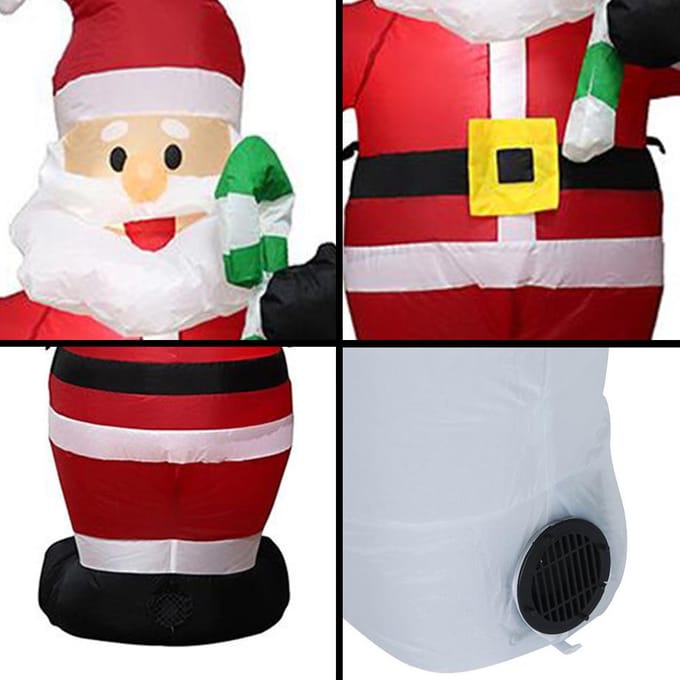 Opblaasbare kerstversiering 4 FT opblaasbare kerstman met snoepriet waterdicht US Plug