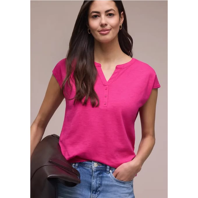 Shirt met losse schouders en gespleten hals