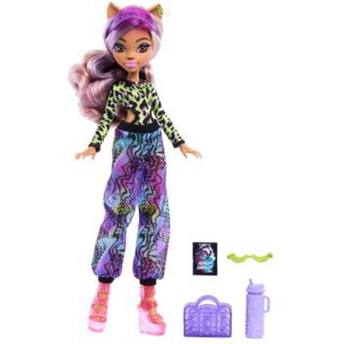 Mattel UNO Monster High Clawdeen Wolf pop - strandaccessoires, badpak en joggingbroek