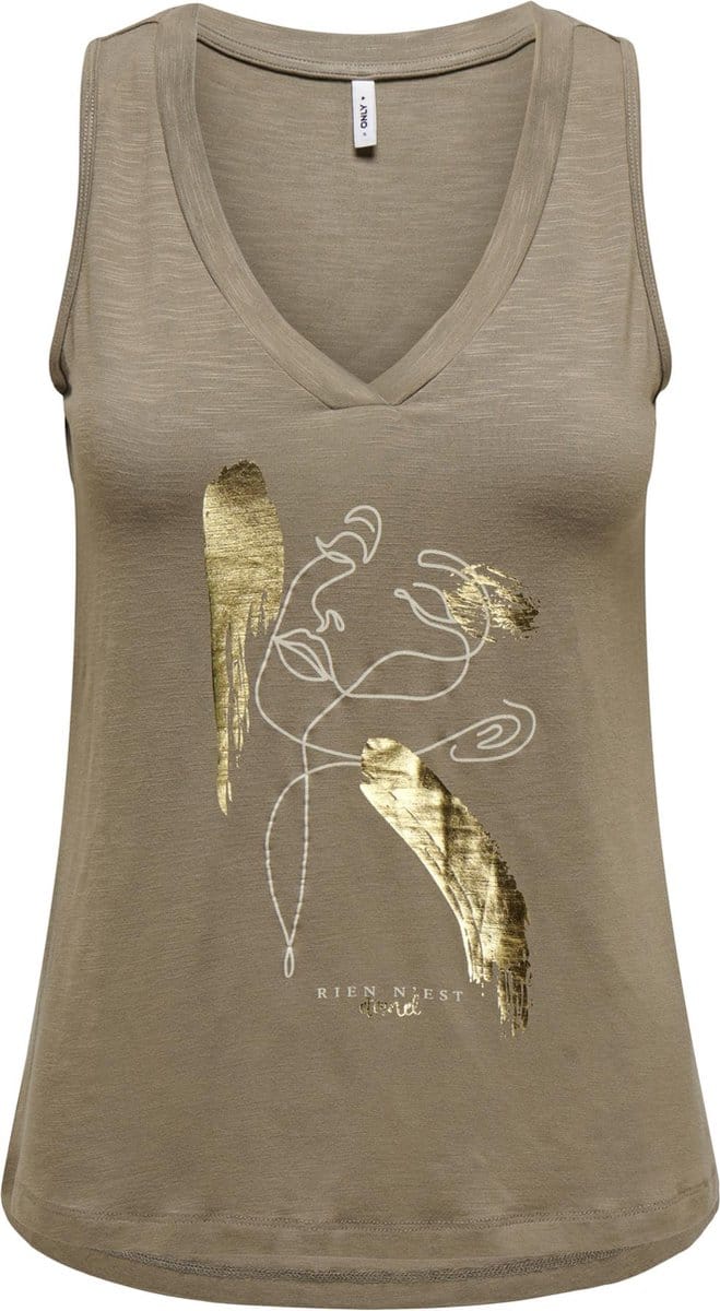 ONLY ONLLINNEA S/L ART TOP BOX JRS Dames T-shirt - Maat M
