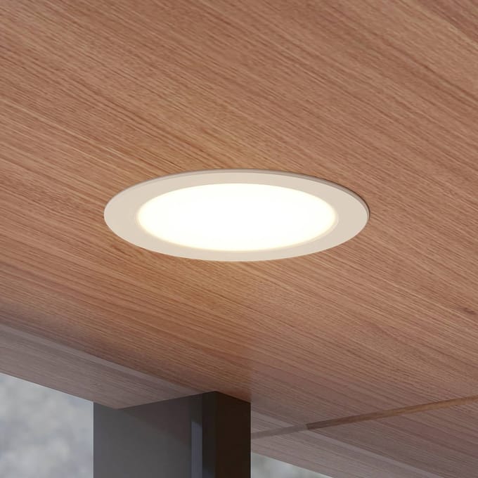 Prios LED inbouwspot Rida, wit. Ø 23 cm, 30W, CCT, IP44