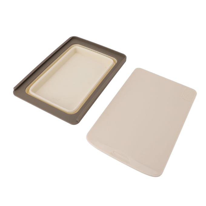 2 in 1 Opvouwbare Snijplank Afwasteil Multifunctioneel Ruimtebesparend Draagbaar Opvouwbare Hakplank Khaki beige