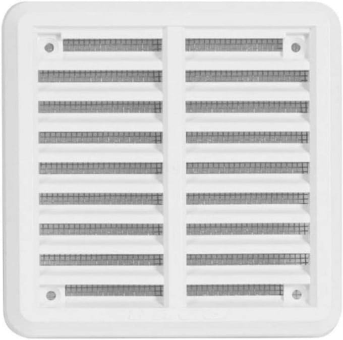 Ventilatierooster - Afvoerrooster - Muren Afwerken - Insectenbescherming - 100 x 100 mm - Wit