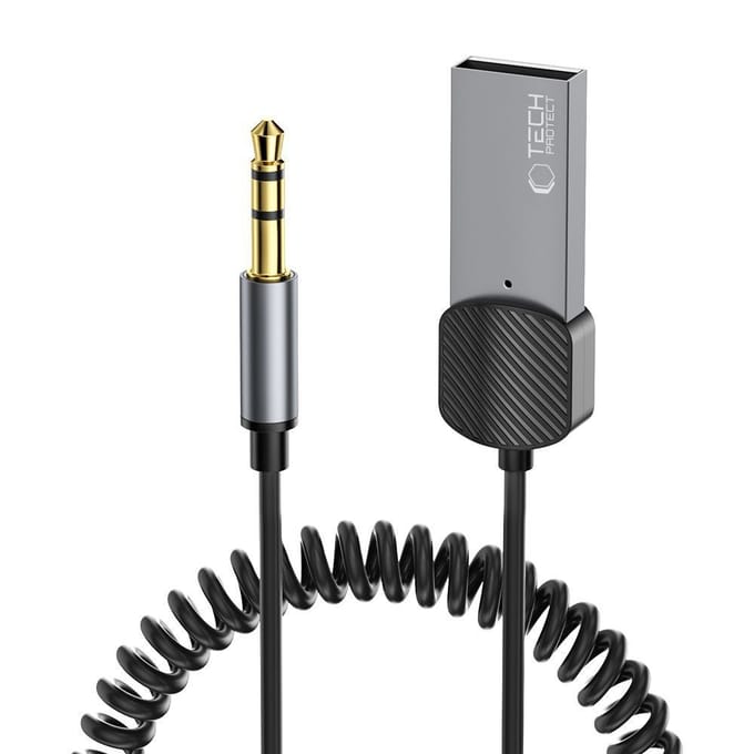 Tech-Protect UltraBoost audio mini jack 3.5mm (male) / Bluetooth adapter - grey