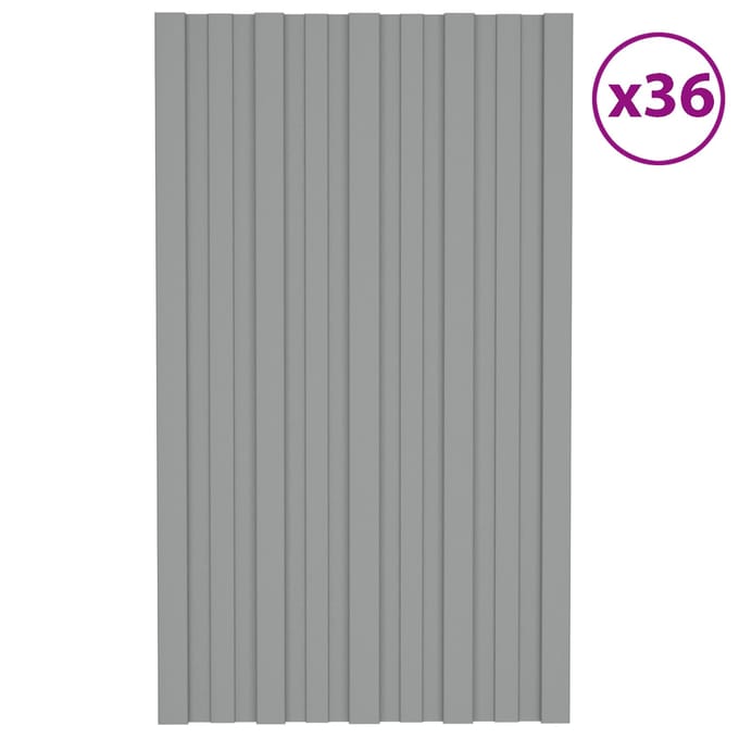vidaXL - Dakpaneel - 36 - st - Grijs - 80 - x - 45 - cm - Verzinkt - staal