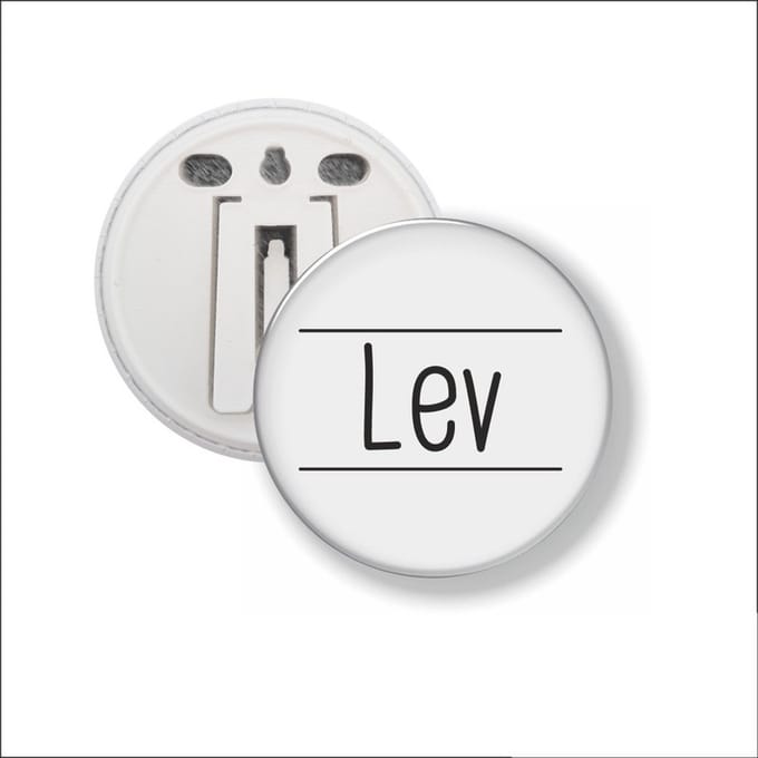 Button Met Clip 58 MM - Lev