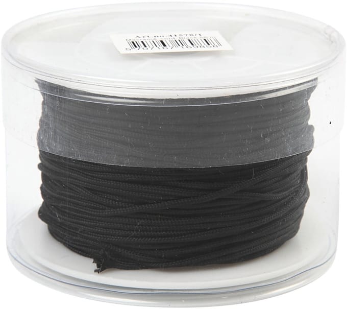 Polyester Koord, dikte 1,8 mm, zwart, 50 m/ 1 rol