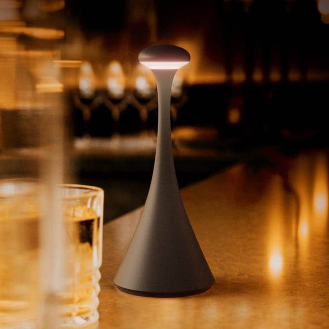 Sigor LED oplaadbare tafellamp Nudrop mini, zwart, IP54, dimbaar