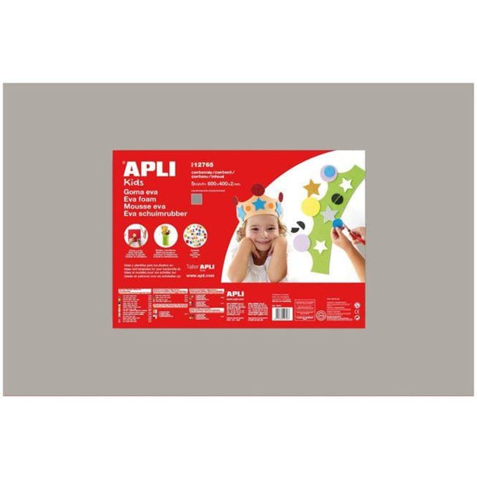 Apli Kids EVA Foam vellen 60 x 40 cm Grijs - 5 vel