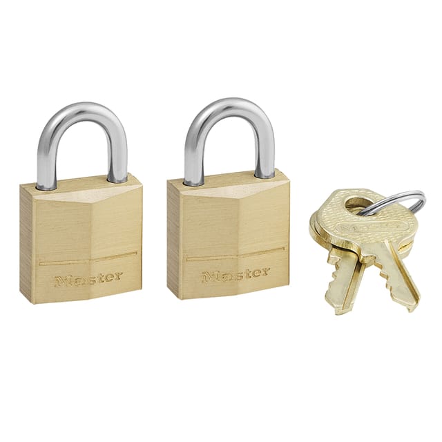 MasterLock Hangslot - Massief Messing - 20 mm - 2 stuks - 120EURT