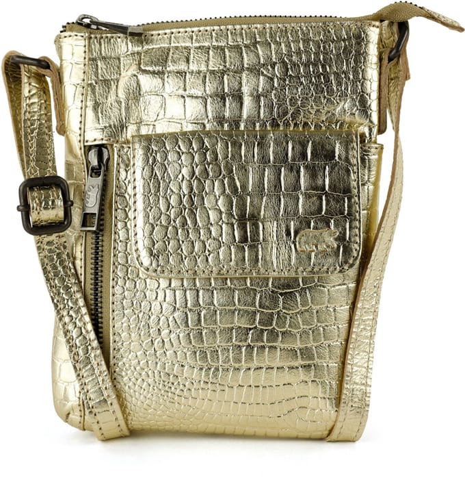 Bear Design Davide Leren Schoudertasje - Small Croco Champagne