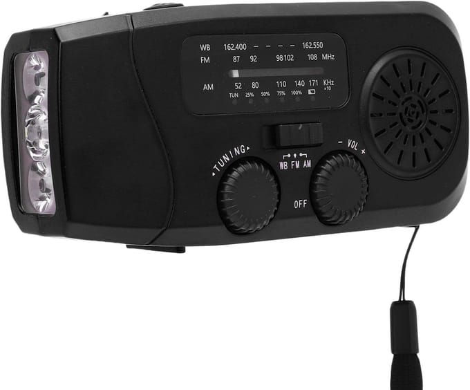 Noodradio Solar - Opwindbare Radio - Draagbare Radio - multifunctioneel