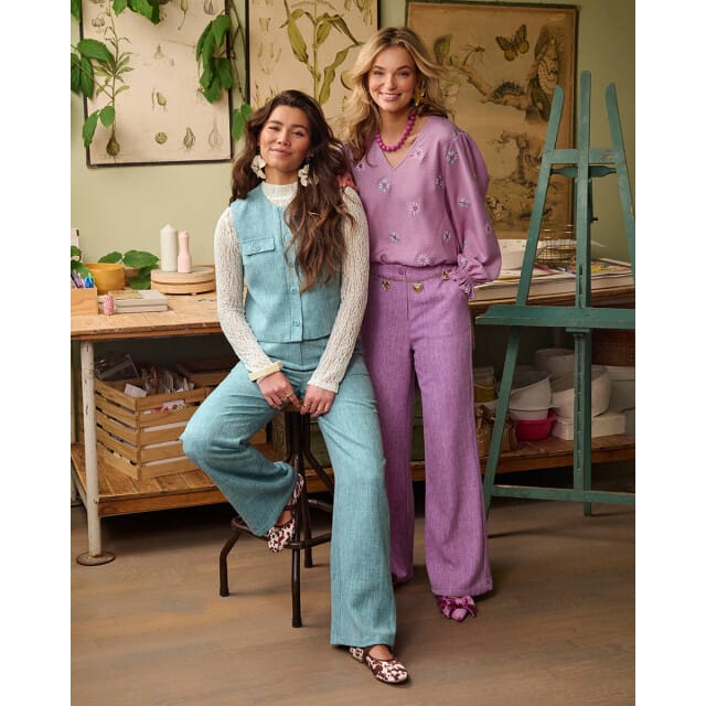 Ydence Pants Leona Tall Broeken Dames - Lila - Maat XL