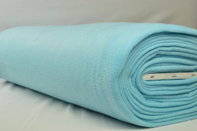 Fleece stof - Aqua blauw - 10 meter