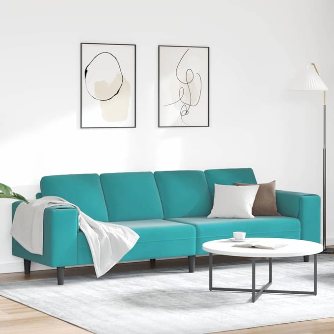 vidaXL - Woonkamerbank - Turquoise - 250 - x - 188 - x - 76 - cm