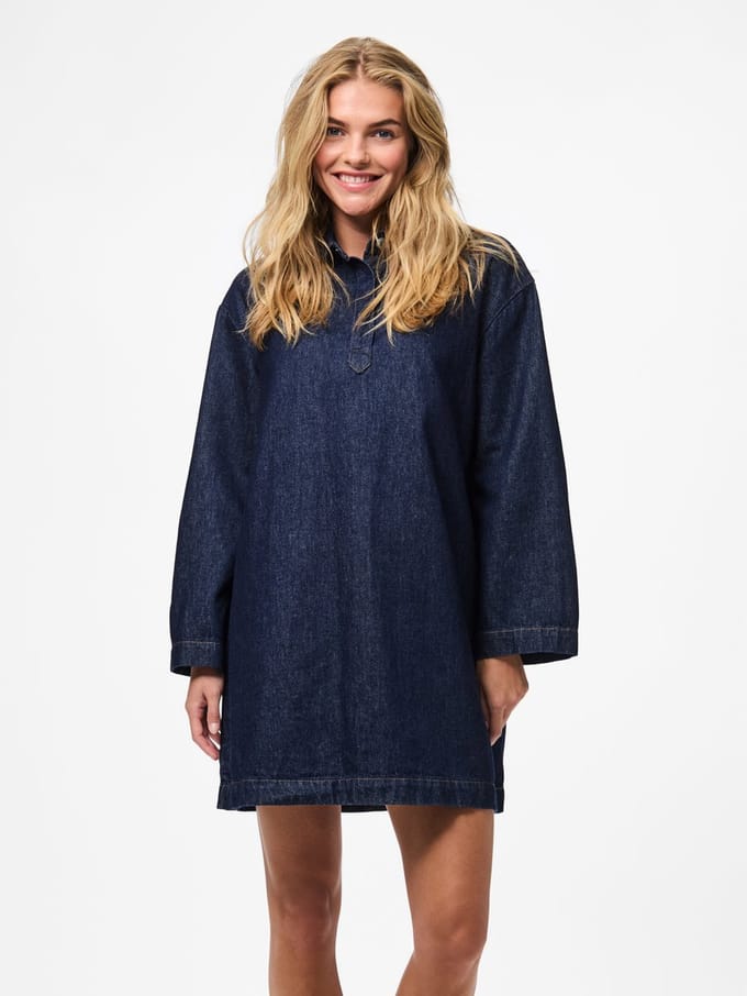 PIECES - PCKENYA LS A-SHAPE DENIM DRESS NOOS BC - Dames - Mini jurken