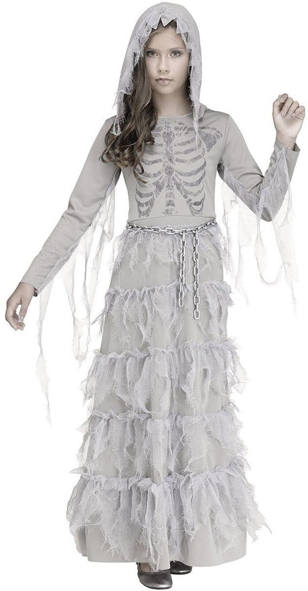 Glitter spookbruid kinderkostuum