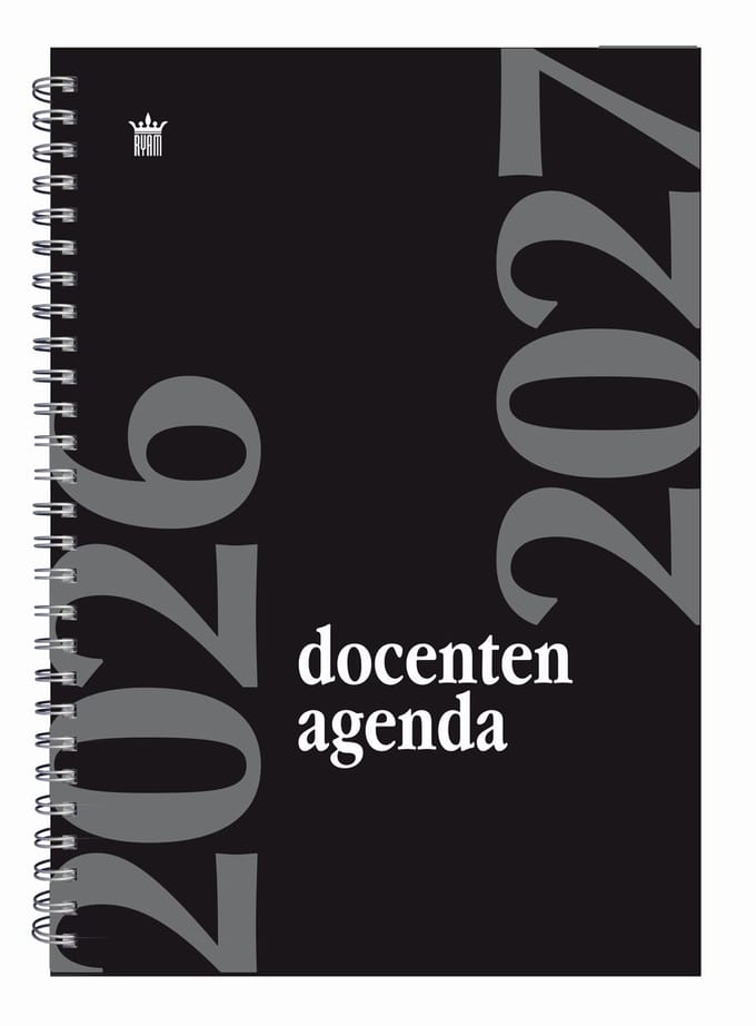 Ryam | Docenten Agenda | 2026/2027 | Spiraal | A4 | 12 mnd | Zwart |