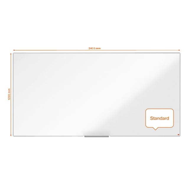 Nobo Impression Pro Magnetisch Whiteboard Emaille met Pennengoot - 2400x1200mm - Inclusief Whiteboard Marker - Wit