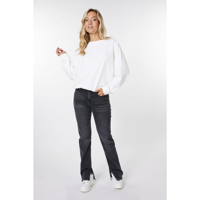 EsQualo Sweater “dreamer” Off White Maat: S | Sweaters Outlet | Dames | Wit