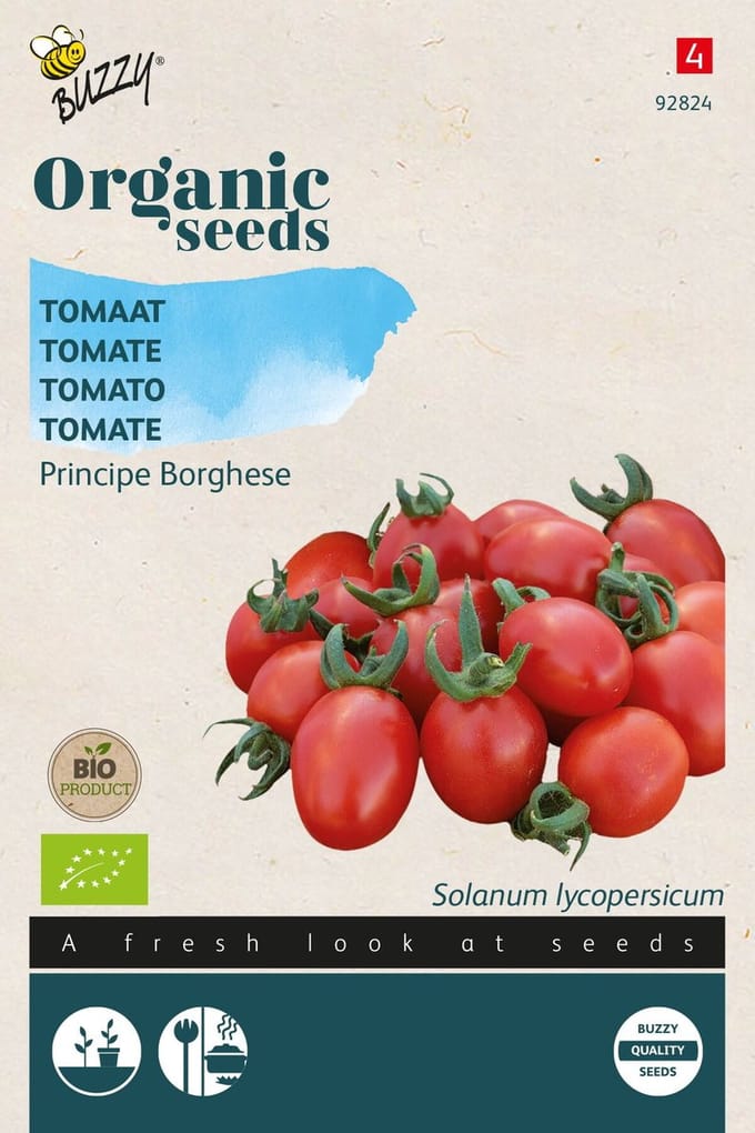 Buzzy® Organic Tomaten Principe Borghese (BIO) - Zoete Italiaanse tomaat voor sauzen en drogen