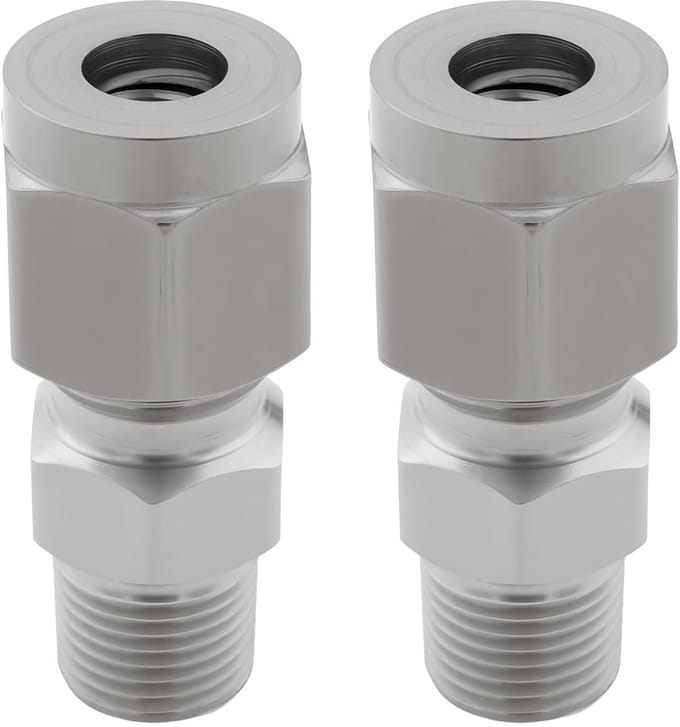 Dailygoods- Buisfitting 1/8" Npt tot 1/4" - Rvs Compressie - Dubbele
