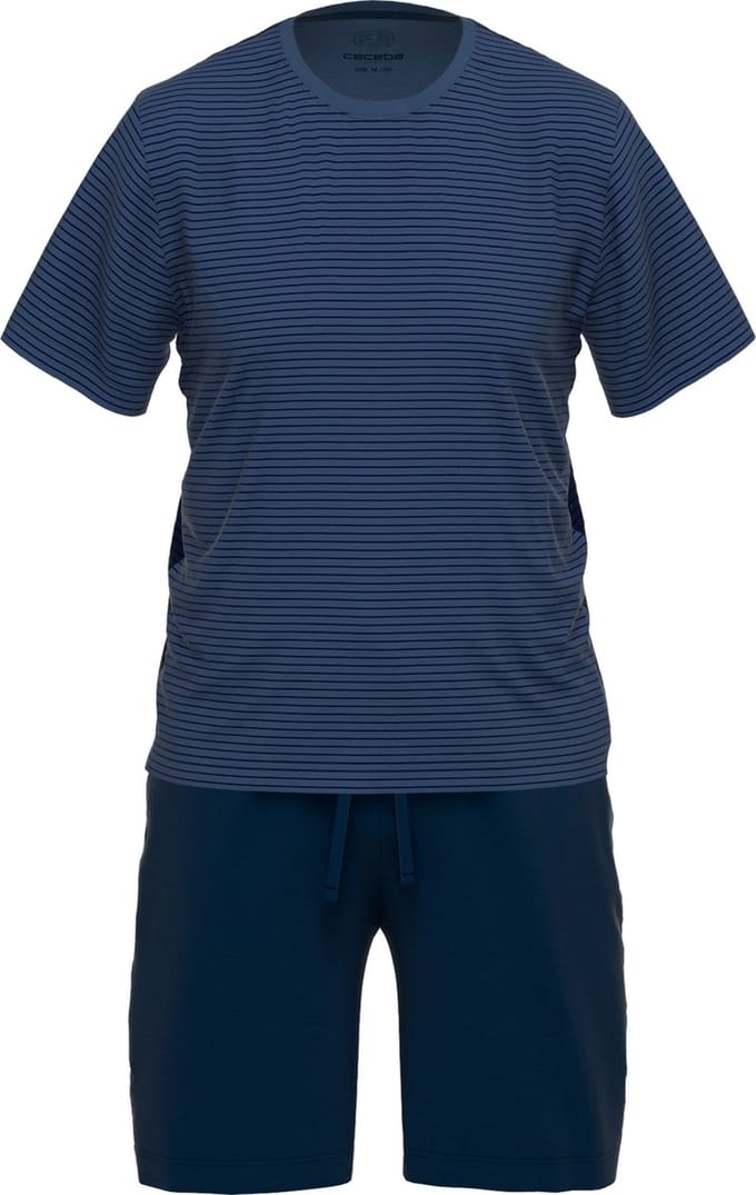 Ceceba Bamboo Heren Shortama - Blauw - Gestreept