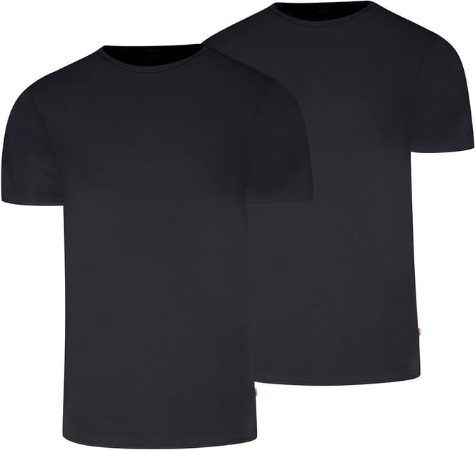 Levi's T-shirt Solid Crew Zwart 2Pack - Maat S - Heren - Basic T-shirt