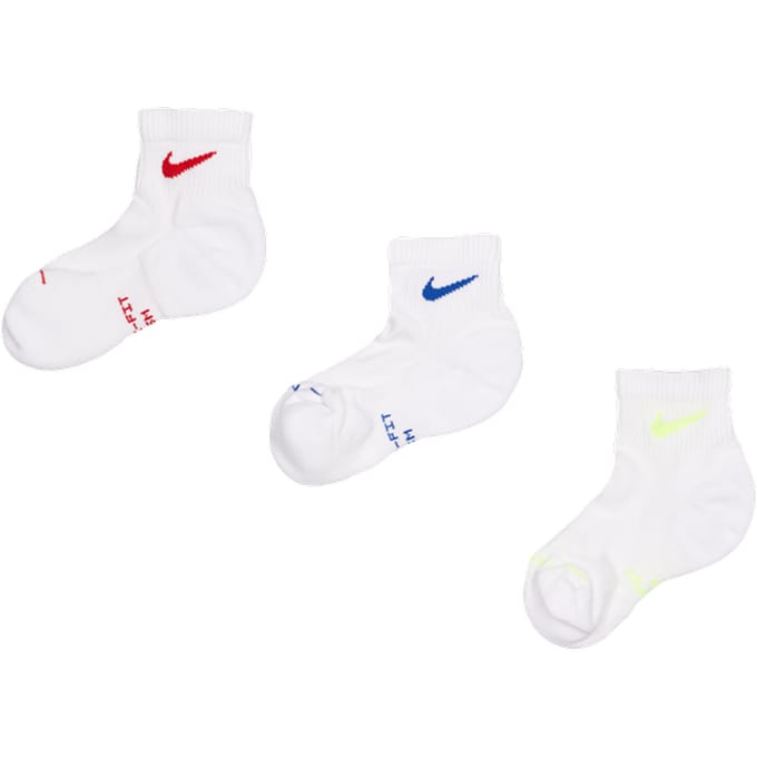 Nike Elevated Ankle 3 Pack Sokken Unisex - Wit - Maat 38 - 42 - Katoen