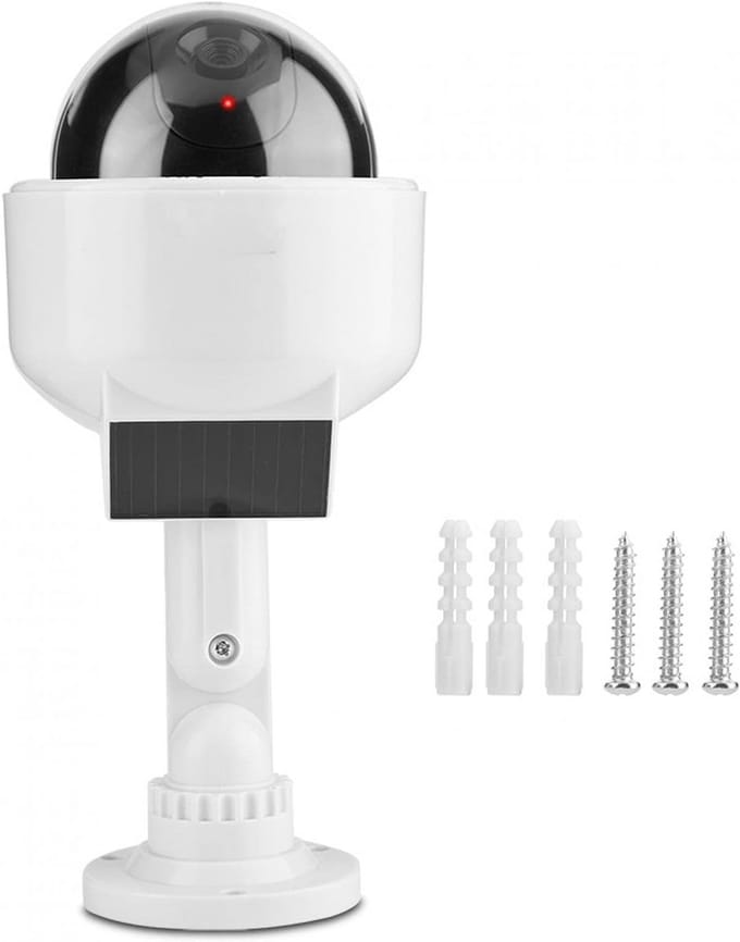 Dummy Beveiligingscamera - Nep Camera - Huis Beveiligen - Knipperend LED Licht - Koepelvorm - Wit