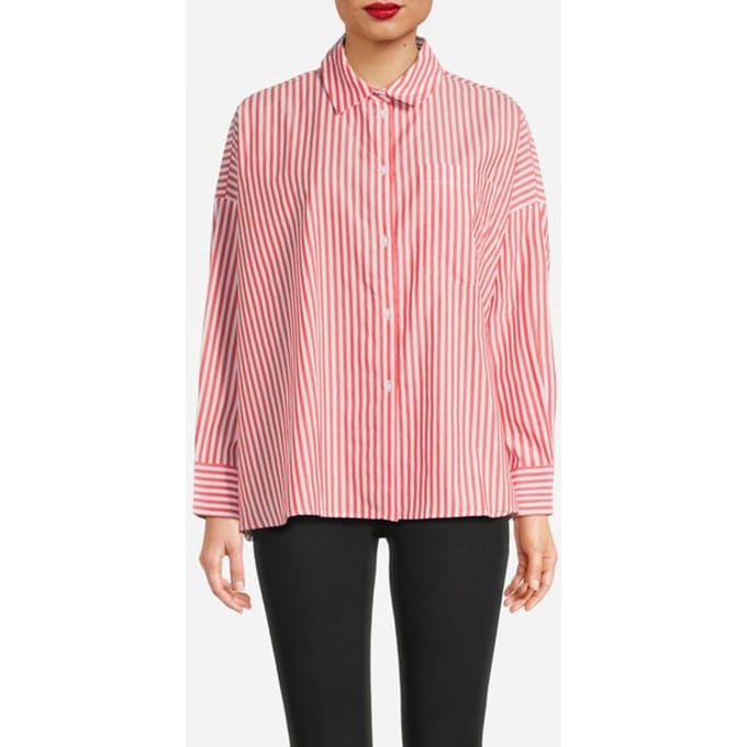 Rich & Royal Oversized Striped Blouse Organic Cherry Tomato Size: 38 | Blouses Outlet | Dames | Roze