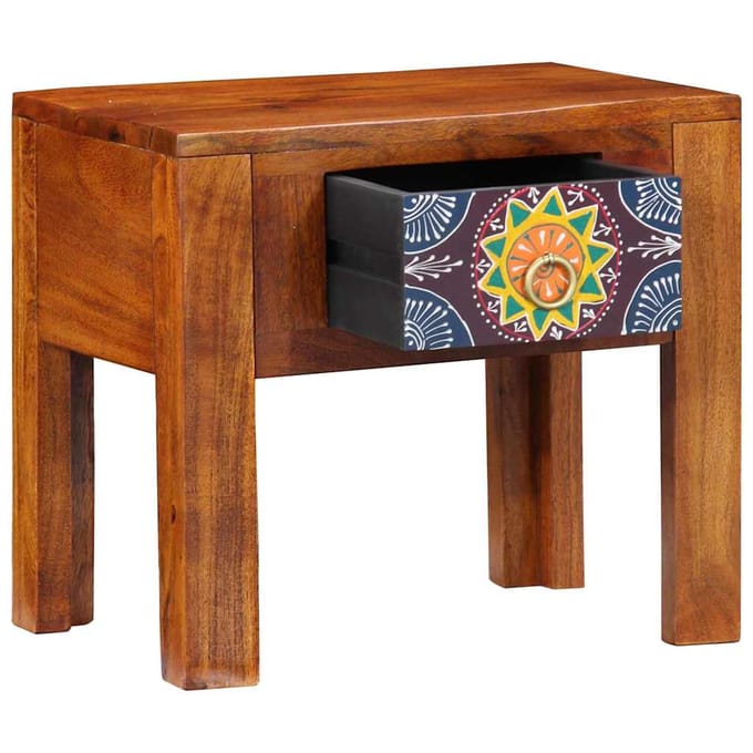 vidaXL Bijzettafel met lade met opslag Bruin 40 x 30 x 36 cm