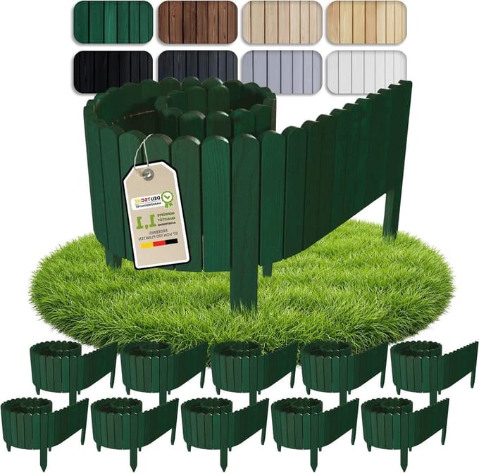 Tuin Borderrand - Perkrand Grasrand - Tuin Vormgeven - Flexibel Ontwerp - 20 Meter Set - Groen