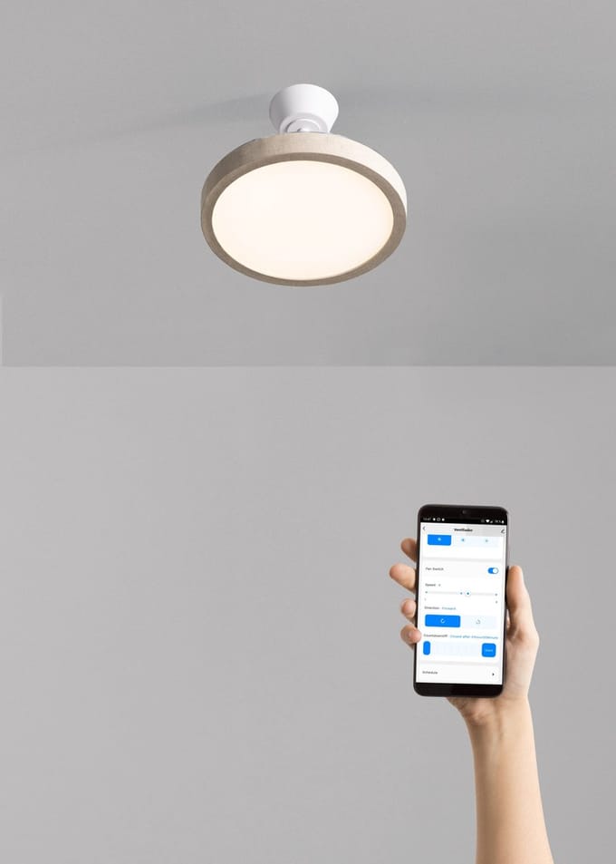 CREATE - Plafondventilator 40W stil met intrekbare bladen en LED-licht, verschillende maten - M - Met licht - WIFI - WIND CLEAR STUDIO