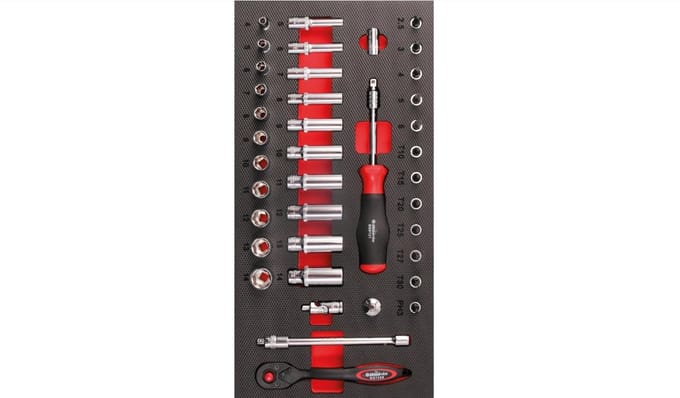 BIKESERVICE Module-inleg "Dopsleutelset" – 39-delig (1/4")