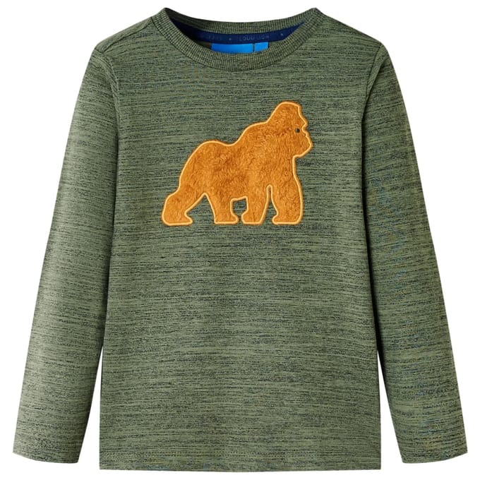 vidaXL Kindershirt met lange mouwen 116 gemêleerd kakikleurig