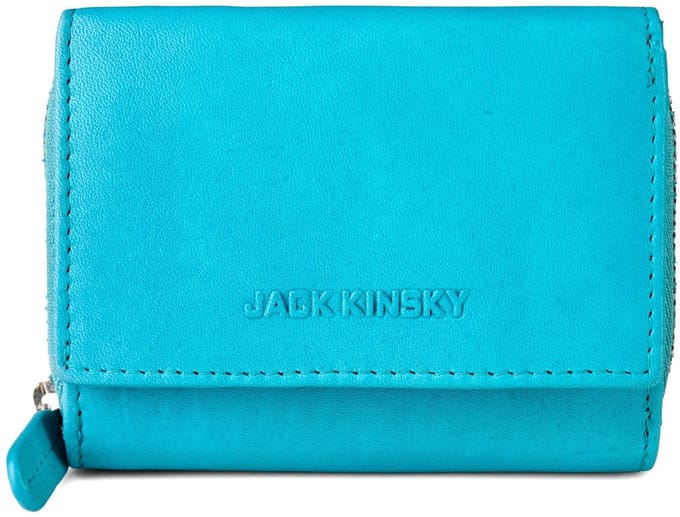 Jack Kinsky Aruba Portemonnee RFID-bescherming Leer 10 cm - Dames - Horizontaal - türkis