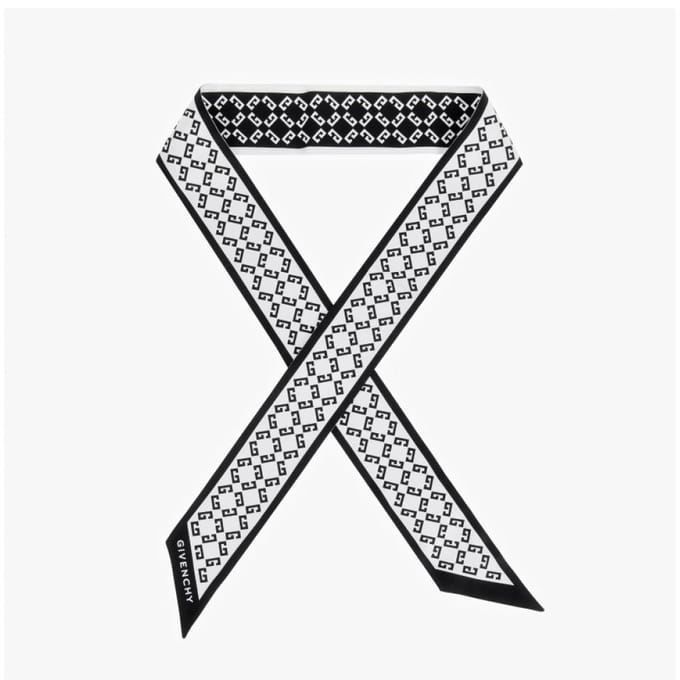 Foulard en Soie Imprimé Monogramme Givenchy Bg00kfg002 BG00KFG002 004 gray